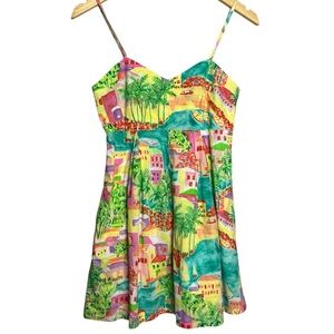 Vintage Esprit Lightweight Cotton Spaghetti Strap Novelty Print Romper, size 6